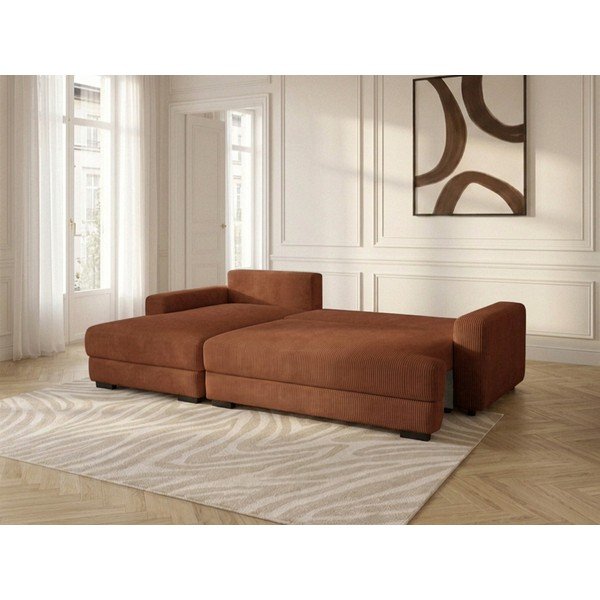 Oranž velvetist diivanvoodi/panipaigaga nurgadiivan (vasak nurk/diivanvoodiga) Campi - Bobochic Paris-image-2