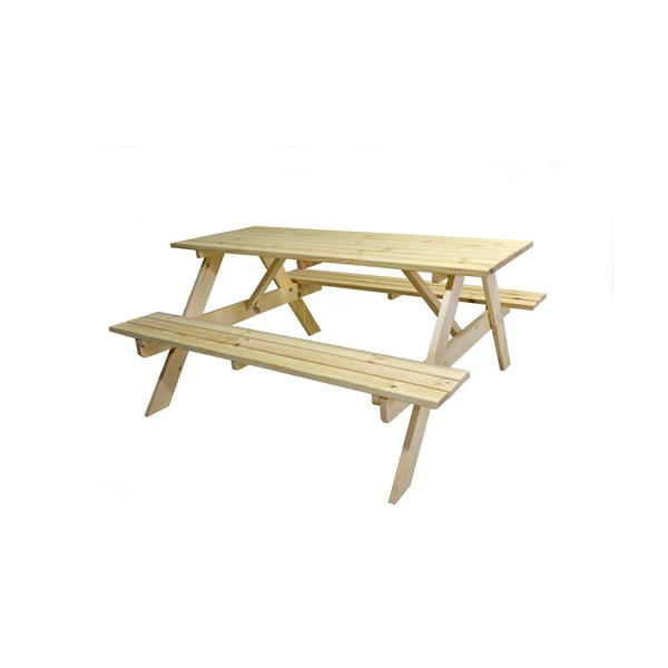 Aia söögikomplekt männipuidust 4-le inimesele Piknik - Rojaplast-image-2