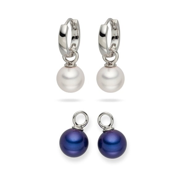 Sada 2 párů perlových náušnic Nova Pearls Copenhagen Catherin