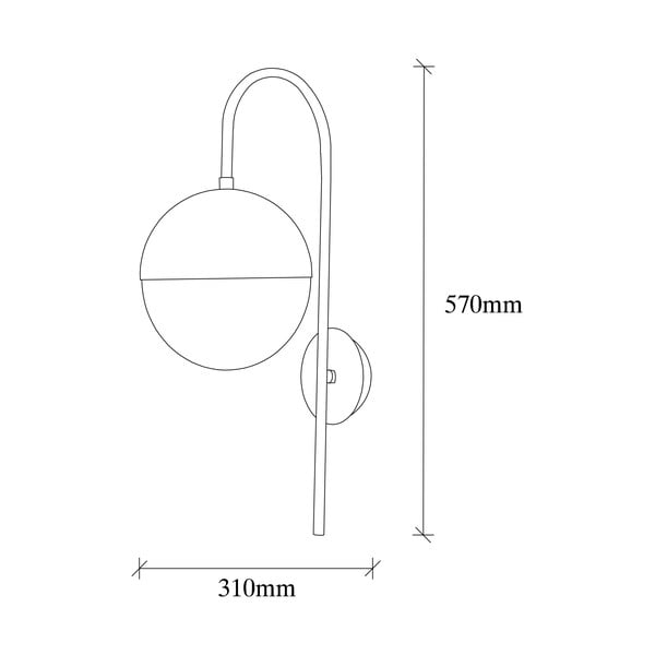 Must-kuldne seinavalgusti ø 20 cm Bastos - Opviq lights-image-4