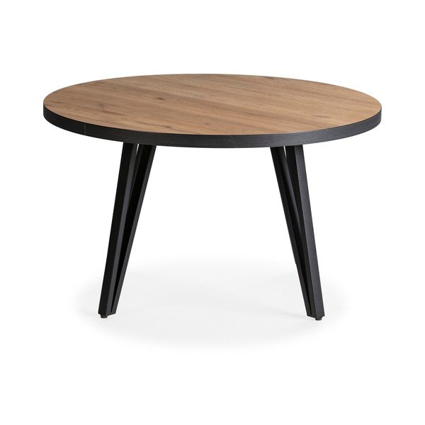 Must ümmargune tammespoonist pinnaga diivanilaud ø 80 cm Sindi - Marckeric-image-2