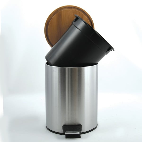 Matt hõbedane terasest prügikast 5 l Adonis - Spirella-image-2