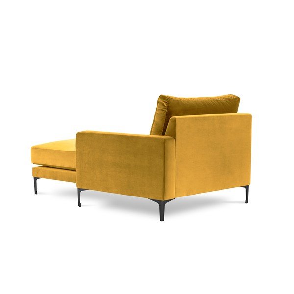 Kollane sametist tugitool (parempoolne nurgatugitool) Harmony – Kooko Home-image-3