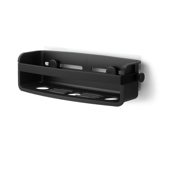 Must plastikust puurimisvaba vannitoa riiul Flex Adhesive - Umbra