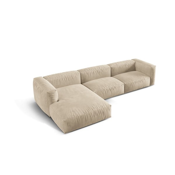 Beež-kreem bukleekangast modulaarne nurgadiivan (vasak nurk) Martina - Micadoni Home-image-2