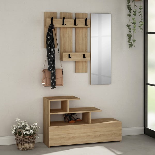 Tammepuidust koridorikomplekt naturaalses värvitoonis Vesty - Kalune Design-image-2