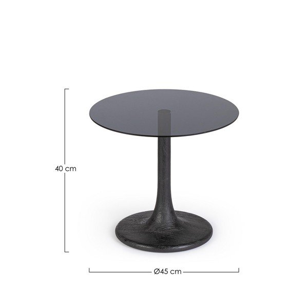 Ümmargune abilaud klaasist pealispinnaga ø 45 cm Aberdeen - Bizzotto-image-3