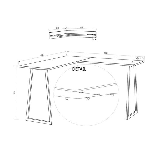 Set police a rohového pracovního stolu Tarly, výška 75 cm-image-3