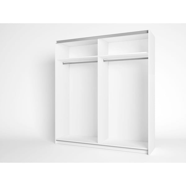 Valge tammepuidust garderoobikapp lükandustega 182x200 cm Sahara - Marckeric-image-1