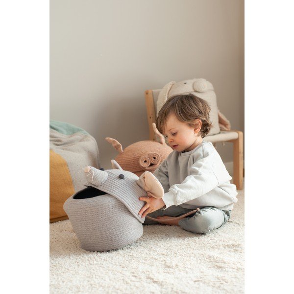 Hall riidest laste mänguasjakorv ø 25x30 cm Renata the Rat - Lorena Canals-image-1