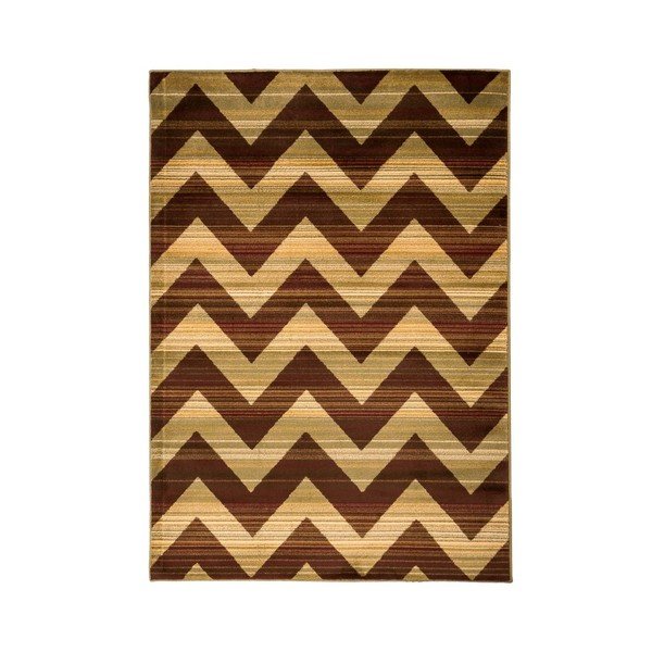 Hnědý vysoce odolný koberec Floorita Inspiration Zig Zag Duro, 117 x 170 cm