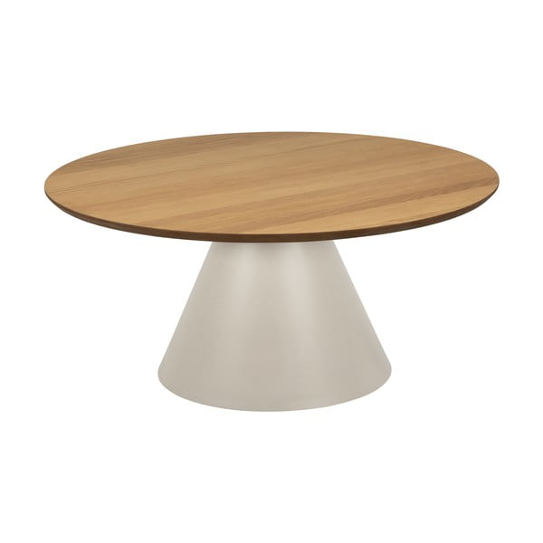 Kreem ümmargune tammespoonist diivanilaud ø 85 cm Soli - Actona-image-2