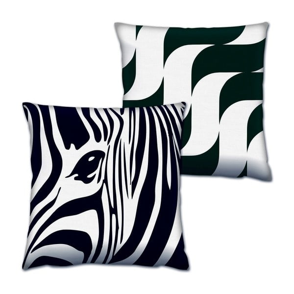 Sada 2 polštářů Zebra, 43 x 43 cm