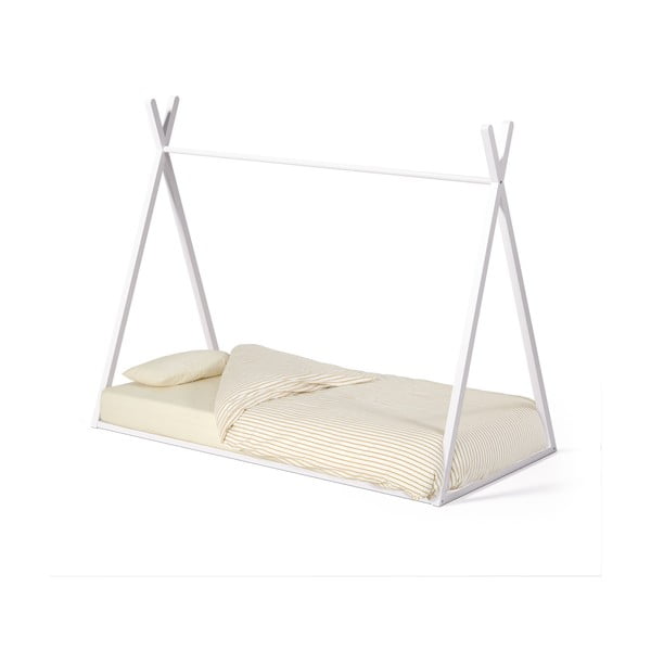 Valge majakujuline pöögipuidust lastevoodi koos voodipõhjaga 90x190 cm Maralis - Kave Home-image-4