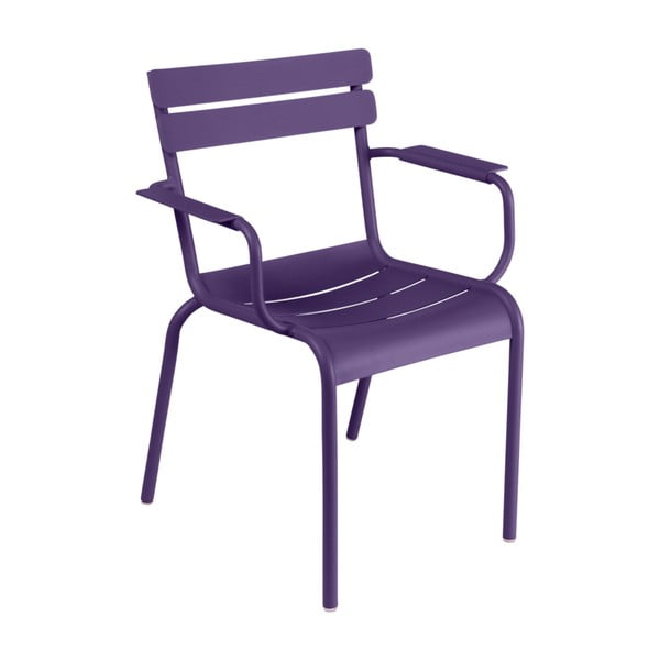 Fialová zahradní židle s područkami Fermob Luxembourg