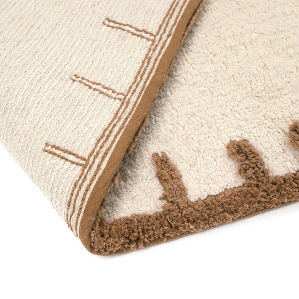 Kreem käsitsi kootud puuvillane pestav laste vaip 65x120 cm Little Charlie - Nattiot-image-4