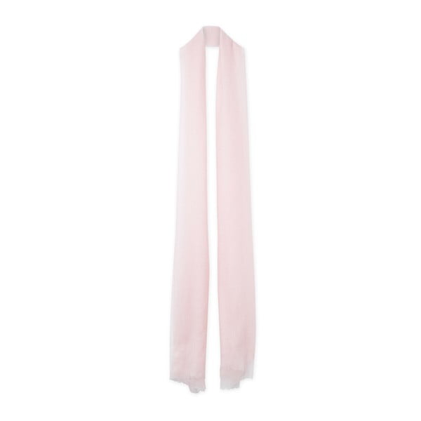 Světle růžová tenká kašmírová šála Bel cashmere Mila, 240 x 110 cm