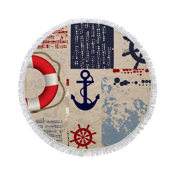 Kruhová plážová osuška La Chanta Hanatu Round Beach Towel, ⌀ 1,5 m