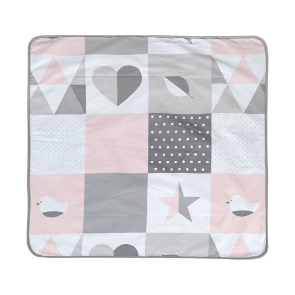 Roosa/hall mikroplüüsist laste tekk 80x80 cm Happy Patch - Roba