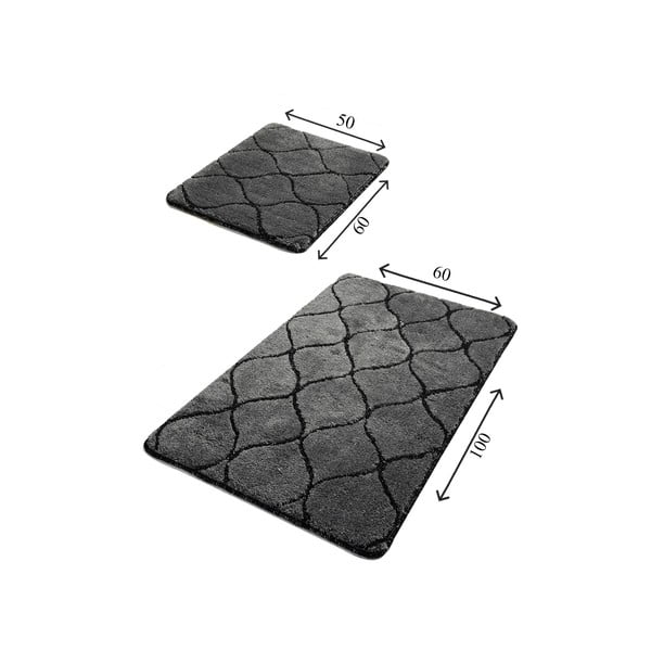 2 tume halli ristkülikukujulise vannitoa vaiba komplekt Wave - Foutastic-image-2