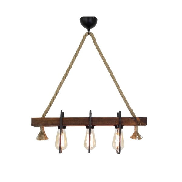 Puidust rippvalgusti Demir, 3 pirnid - Opviq lights