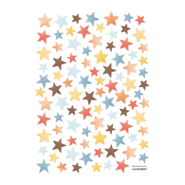 Lastekleebised 93tk komplektis 30x42 cm Colorful Stars - Lilipinso