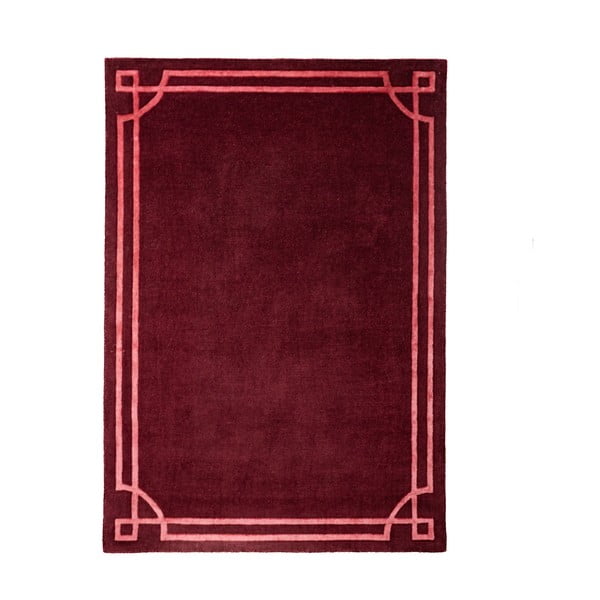 Burgundiapunane käsitsi kootud villane vaip 160x230 cm Gatsby - Flair Rugs