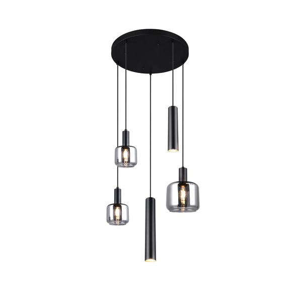 Must rippvalgusti metallist-klaasist varjuga ø 40 cm Mataro - Trio-image-1