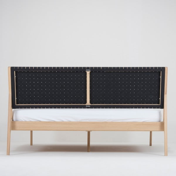 Must/loomulik tammepuust kaheinimesevoodi 140x200 cm Fawn - Gazzda-image-4