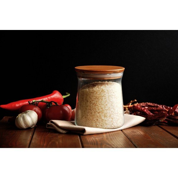 Bambusest kaanega klaaspurk , kõrgus 13 cm Olla - Bambum-image-2