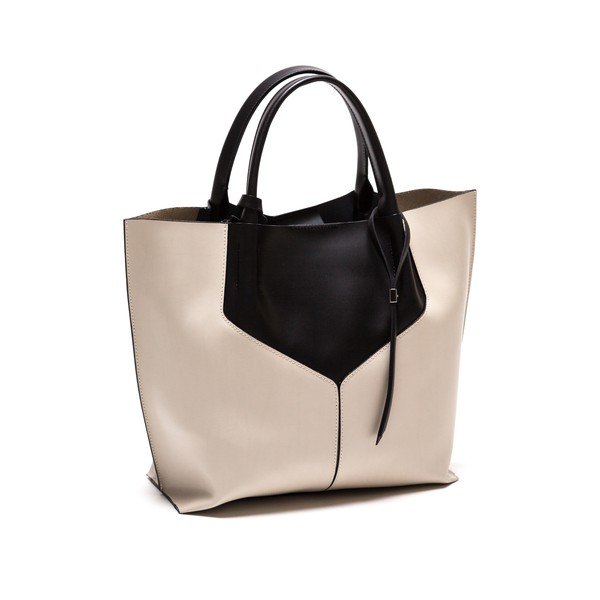 Kožená kabelka Anna Luchini 86 Nero Beige-image-2