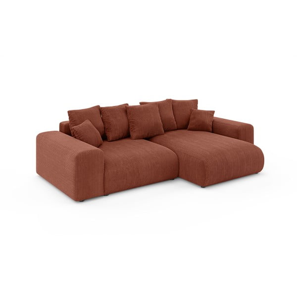 Tellisevärvi velvetist panipaigaga nurgadiivanvoodi (muutuv) Luma – Ropez-image-2