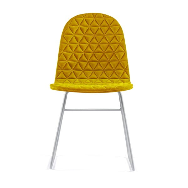 Žlutá židle s kovovými nohami Iker Mannequin V Triangle