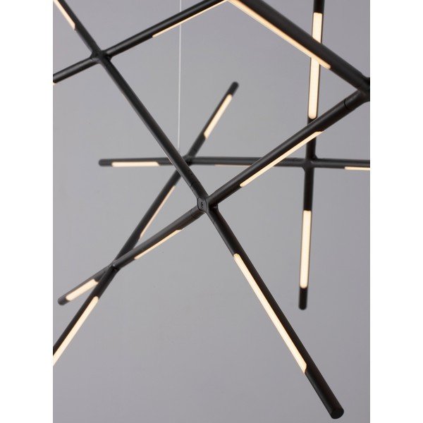 Must metallist hämardatav LED-rippvalgusti akrüülklaasist varjuga Raccio - Nova Luce-image-2