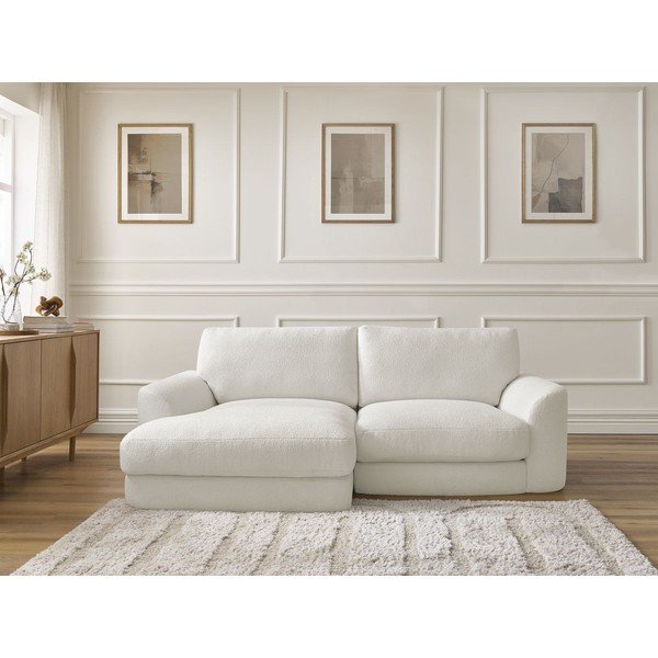 Valge bukleekangast nurgadiivan (vasak nurk) Leonore - Bobochic Paris-image-1