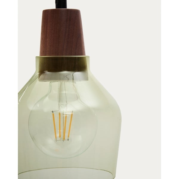 Roheline rippvalgusti klaasist varjuga ø 13,5 cm Silex - Kave Home-image-3