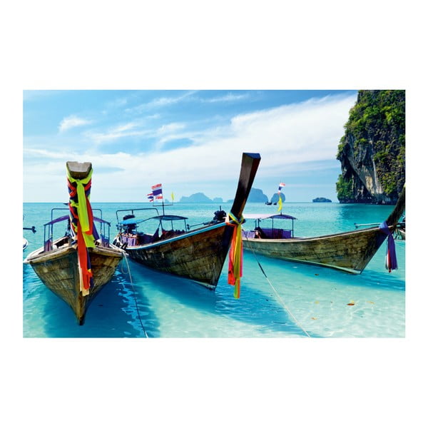 Obraz Tropical Paradise Boats, 70 x 45 cm