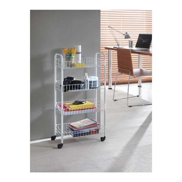 Valge metallist mobiilne riiul 41x84 cm Pisa - Metaltex-image-4