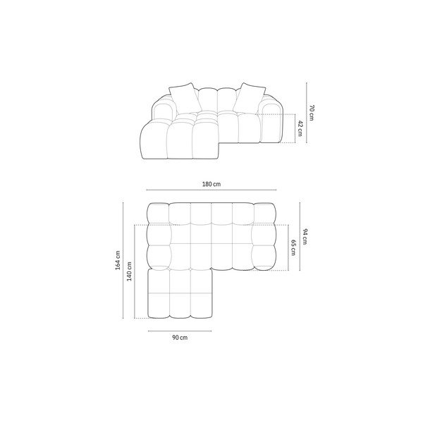 Kreem šenillist nurgadiivan (vasak nurk) Treno - Cosmopolitan Design-image-4