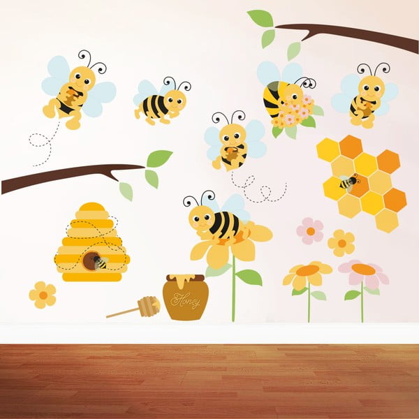 Samolepka na zeď Honey Bee, 90x60 cm