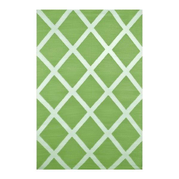 Zelený oboustranný koberec vhodný i do exteriéru Green Decore Diamond, 90 x 150 cm