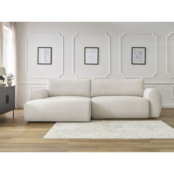 Kreem velvetist nurgadiivanvoodi (vasak nurk) Lucien - Bobochic Paris-image-1