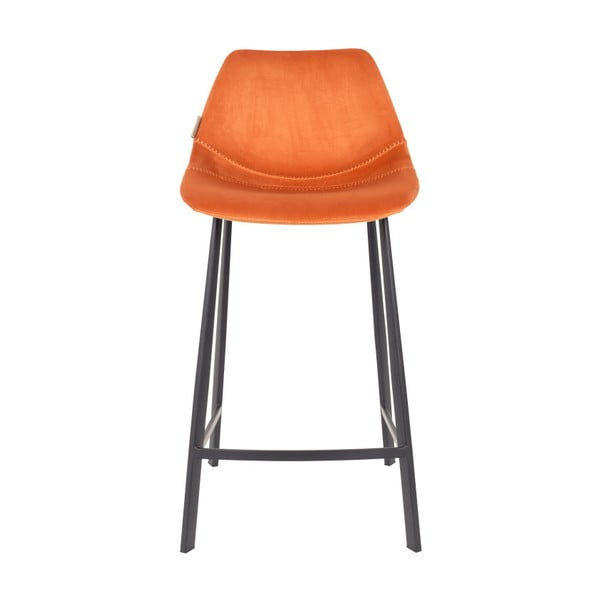 2 oranži baaritooli komplekt sametkattega , kõrgus 91 cm - Dutchbone-image-1