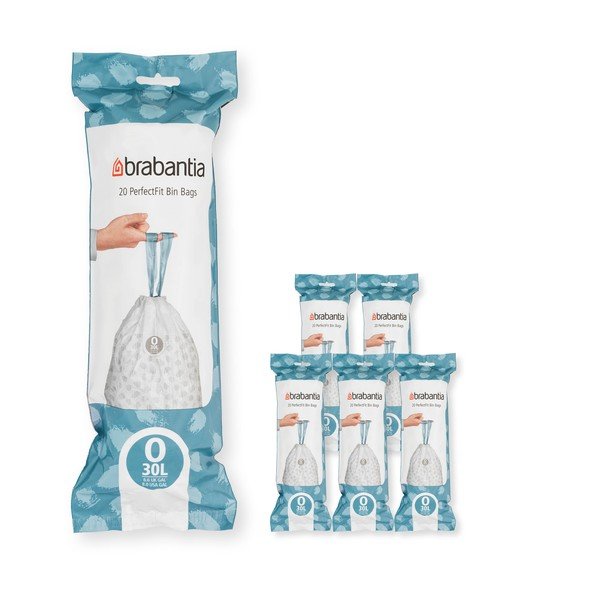 120 tk komplektis nööriga prügikotid, 30 l PerfectFit O - Brabantia