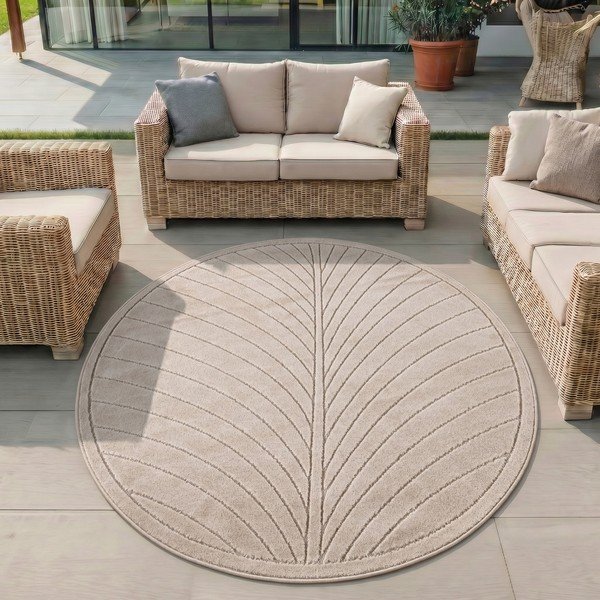 Beež ümmargune sise- ja õuevaip ø 80 cm Nova 1204 - Ayyildiz Carpets-image-1