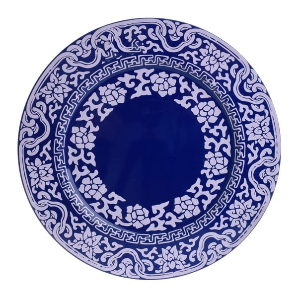 Modrý dekorativní tác InArt, Ø 33 cm