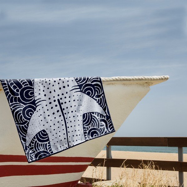 Tumesinine rannarätik 90x180 cm Shark - DecoKing-image-1