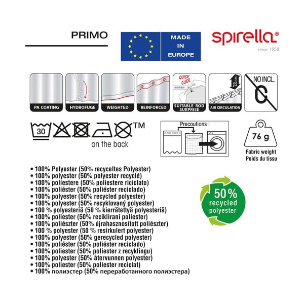 Dušikardin 180x200 cm Primo - Spirella-image-1