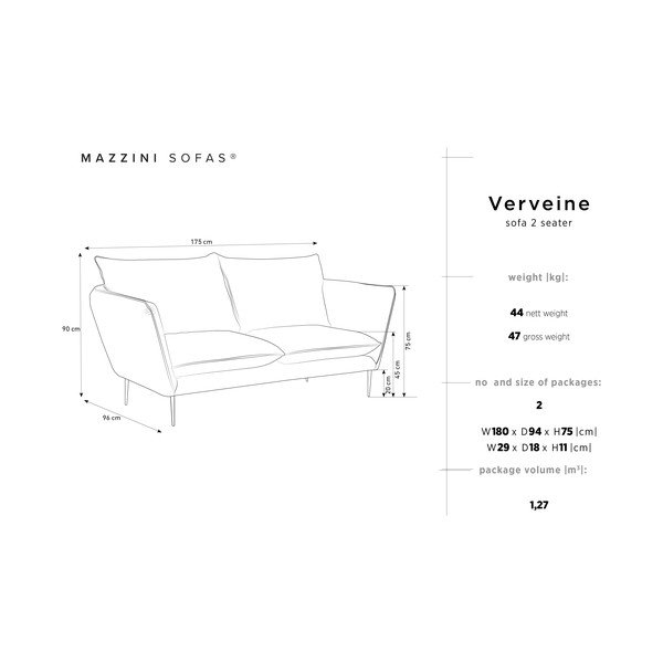 Šedá pohovka Mazzini Sofas Verveine, délka 175 cm-image-3