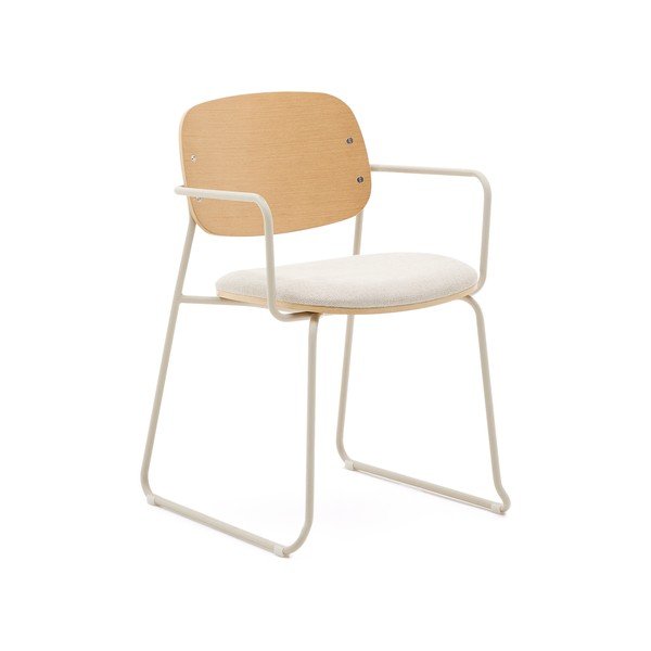 Beež metallist söögitool käetugedega Meli - Kave Home